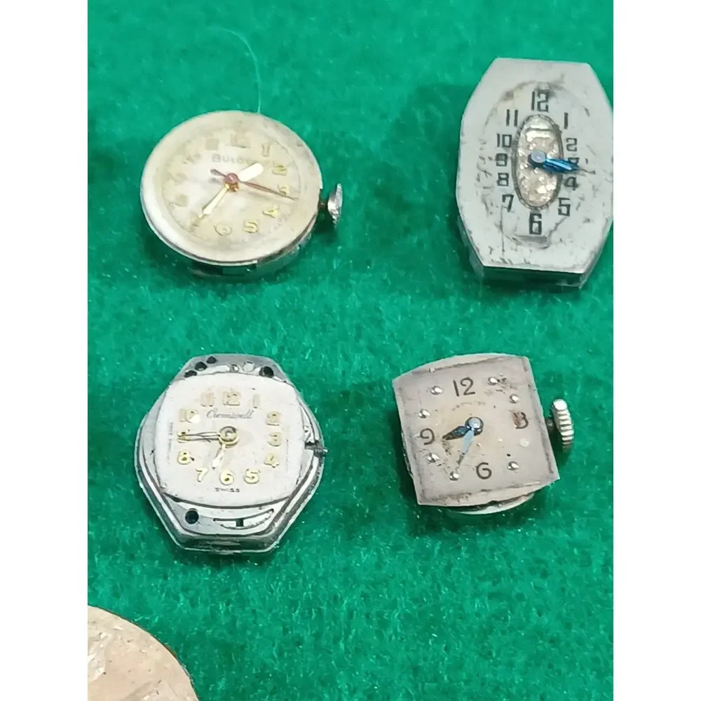 Old Wind Up Watch Movement Lot Of 9